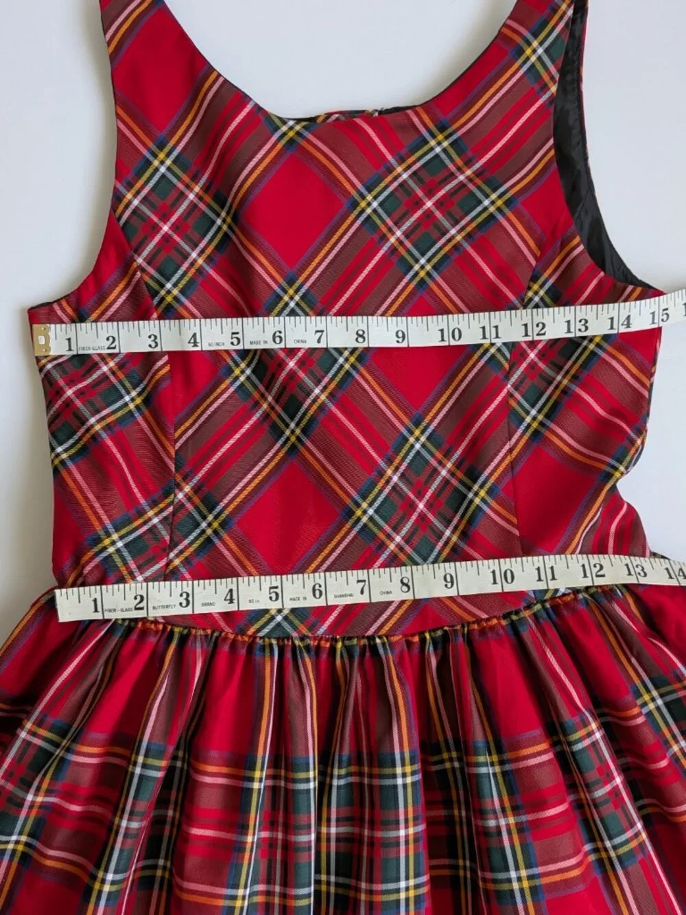 Girls Polo Ralph Lauren Dress Red Christmas Plaid Size 16 NO BELT Fit & Flare